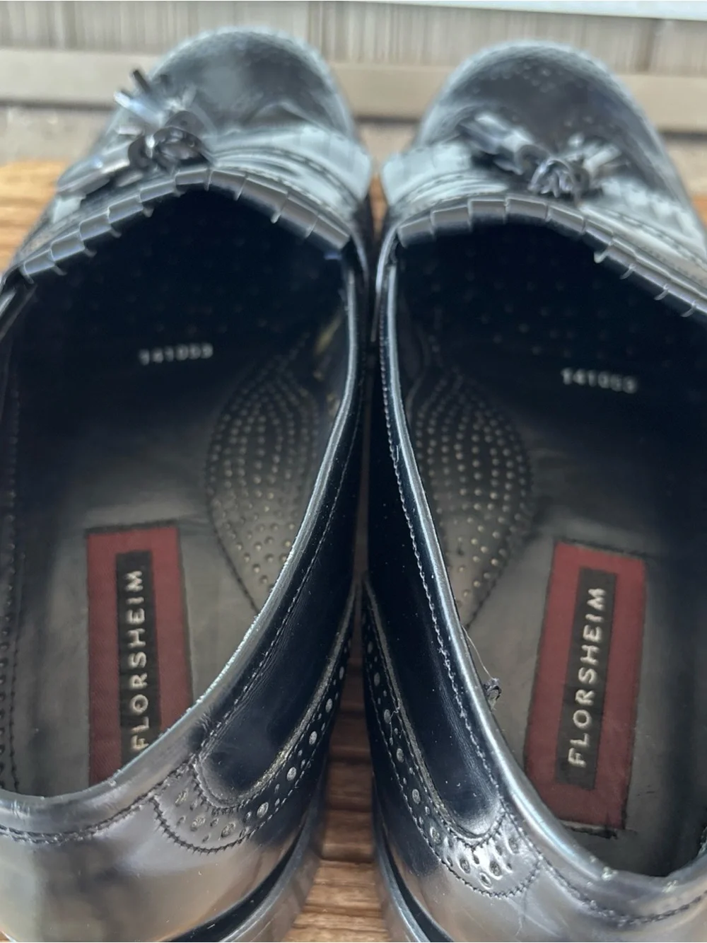Florsheim Black Leather Tassel Kiltie Loafers Sz 10 Men’s Business shoes